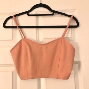 Forever 21 Knit Peach Cami Crop Top - L